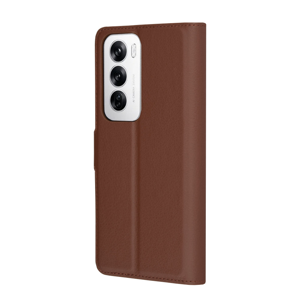 Custodia per Oppo Reno12, Techsuit, Leather Folio, Marrone