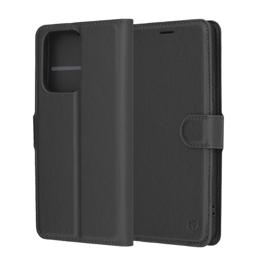 Custodia per Oppo Reno13 FS 5G / Reno13 F 4G / Reno13 F, Techsuit, Leather Folio, Nera
