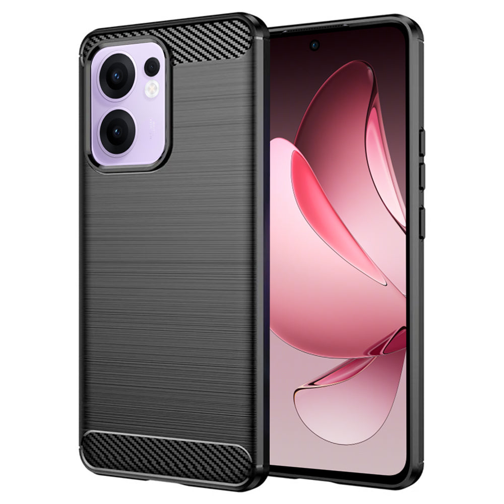 Custodia per Oppo Reno13 FS 5G / Reno13 F 4G / Reno13 F, Techsuit, Carbonio, Nera