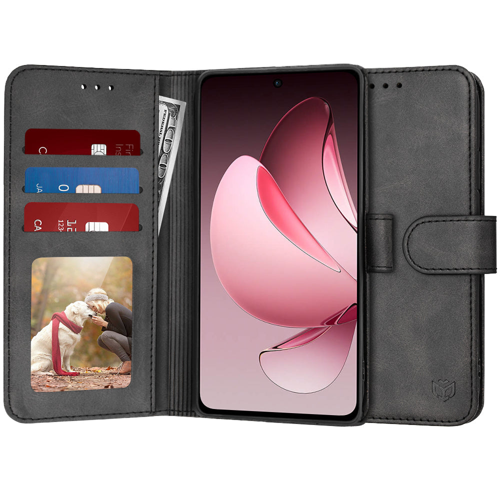 Custodia per Oppo Reno13 FS 5G / Reno13 F 4G / Reno13 F, Techsuit, Diary Book, Nera