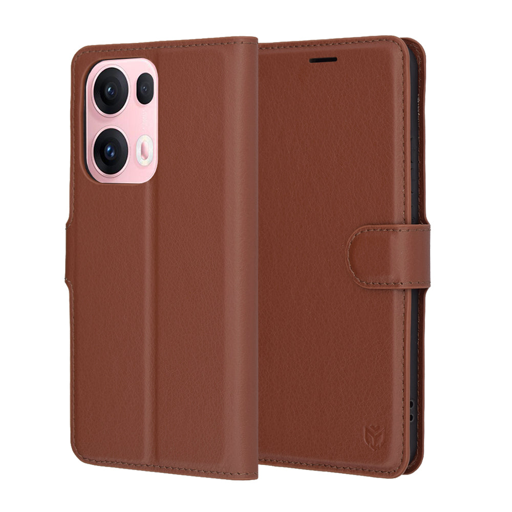 Custodia per Oppo Reno13 Pro, Techsuit, Leather Folio, Marrone