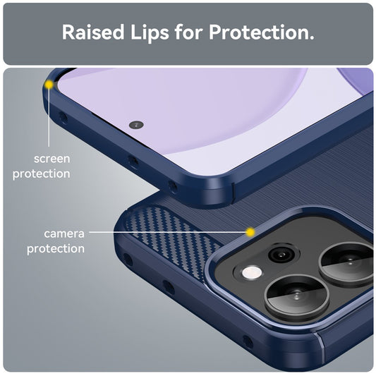 Custodia per Oppo Reno14 FS 5G / Reno14 F, Techsuit, Carbonio, Blu