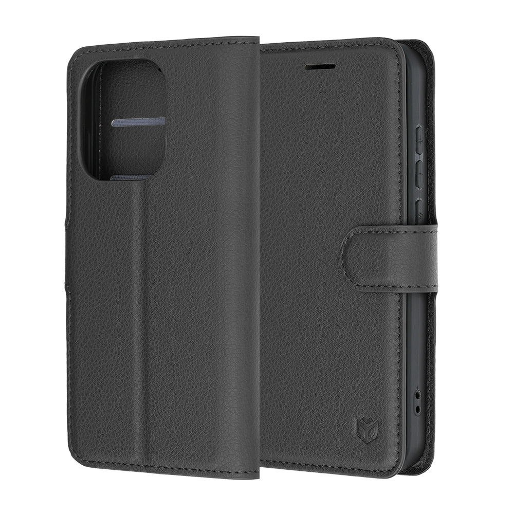 Custodia per Oppo Reno16 / Reno16 Pro, Techsuit, Leather Folio, Nera