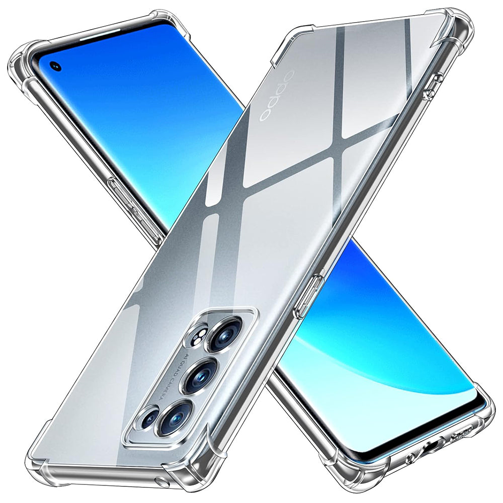 Custodia per Oppo Reno6 Pro 5G (Snapdragon), Techsuit, Shockproof Clear, Trasparente