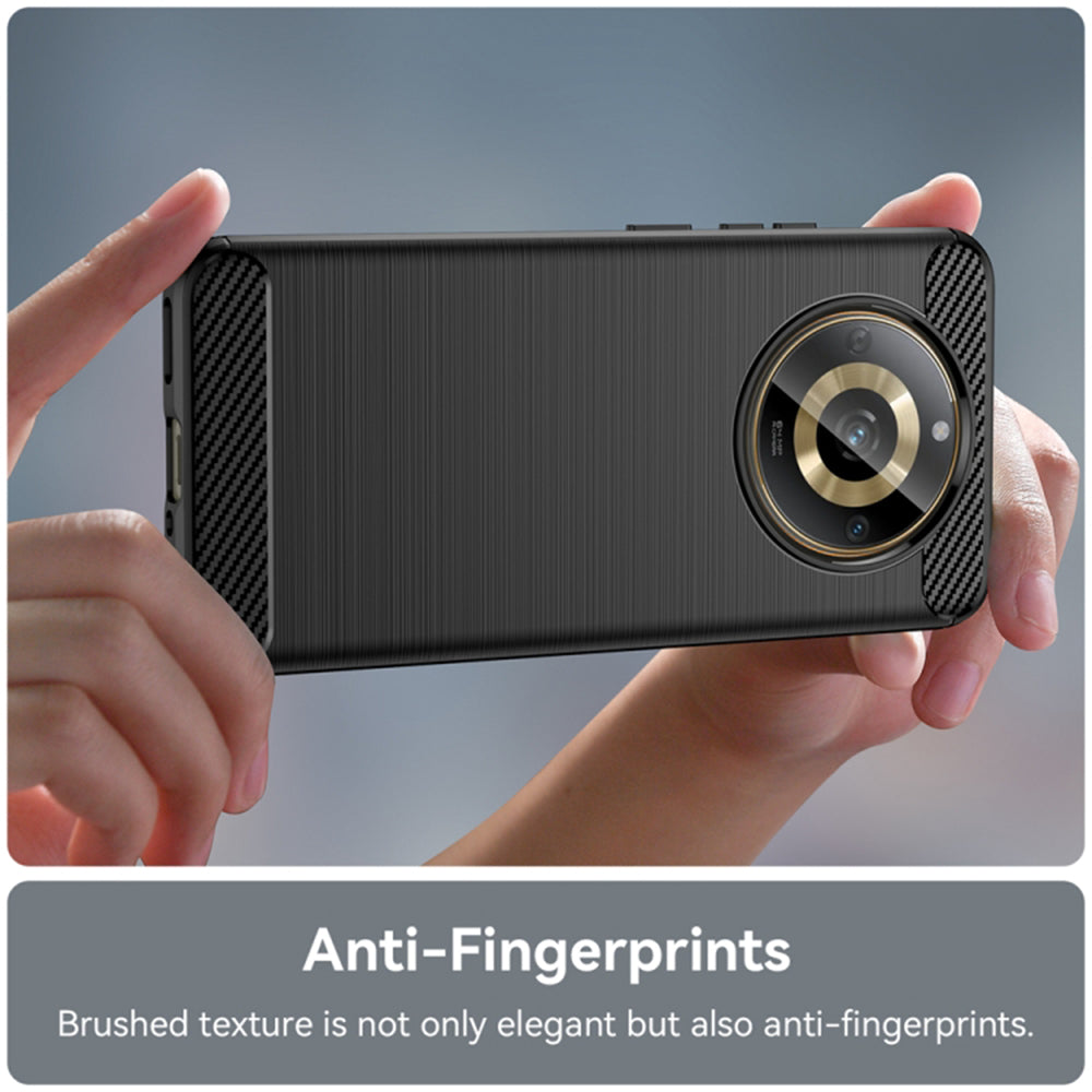 Custodia per Realme 11 4G, Techsuit, Carbonio, Nera