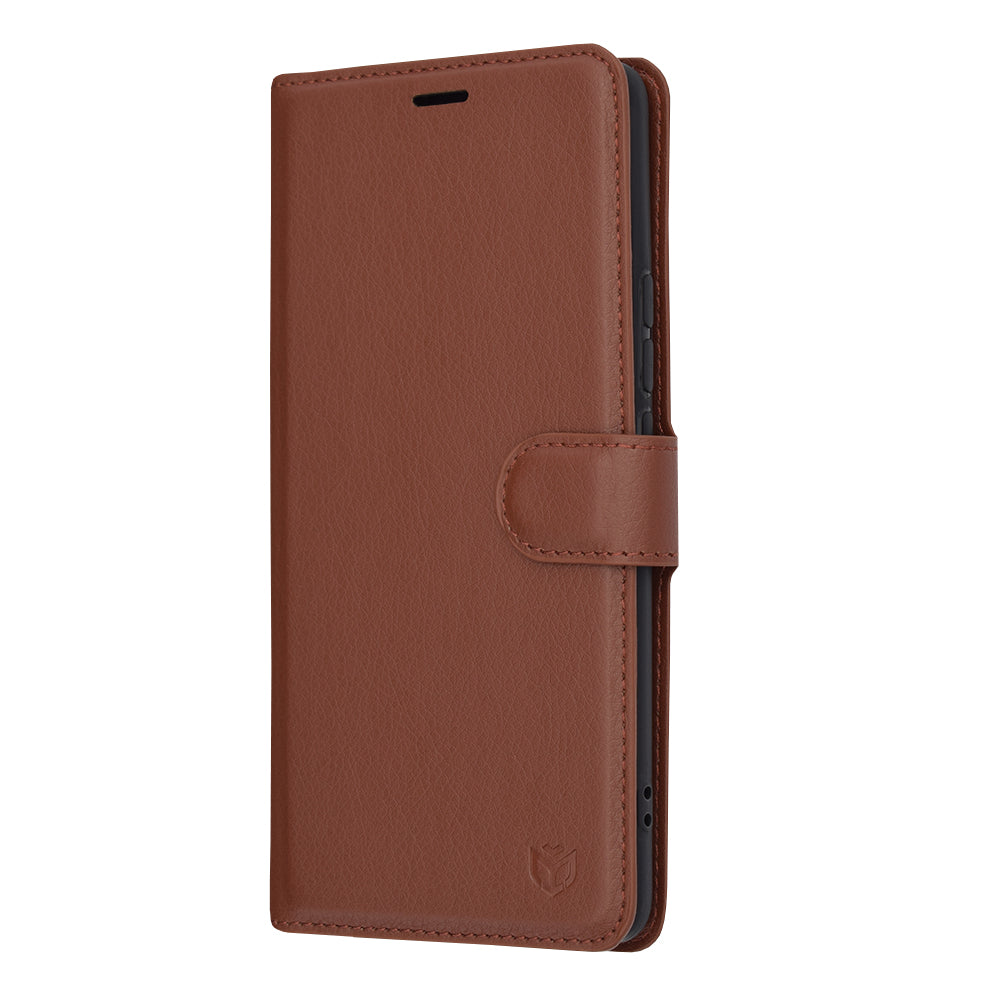 Custodia per Realme 12 Pro / 12 Pro+, Techsuit, Leather Folio, Marrone