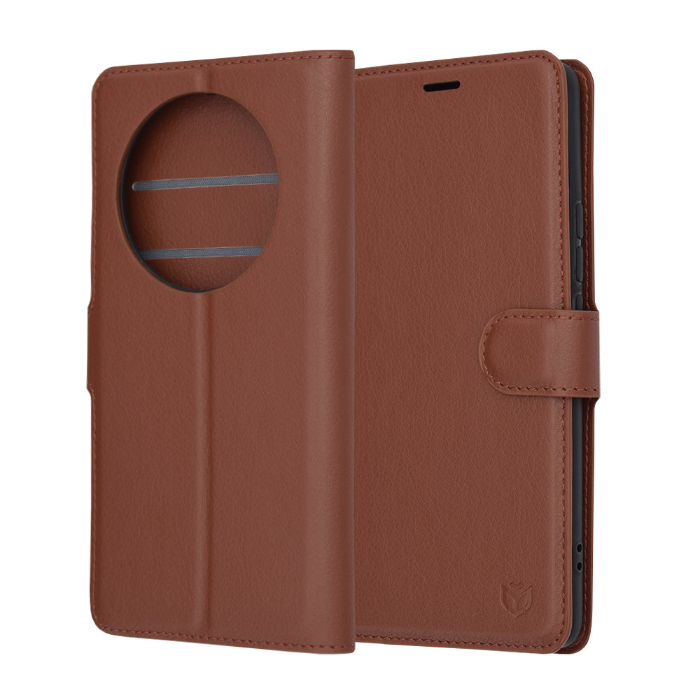Custodia per Realme 12 Pro / 12 Pro+, Techsuit, Leather Folio, Marrone