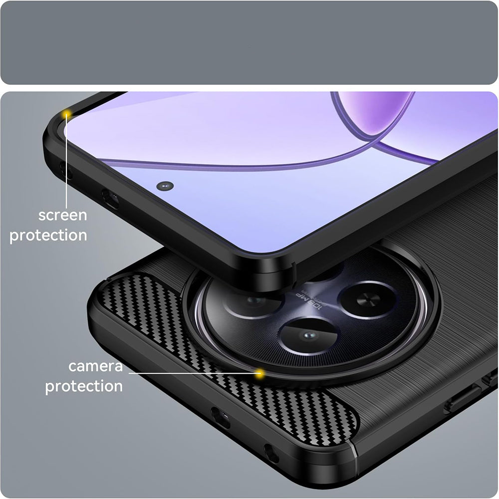 Custodia per Realme 12, Techsuit, Carbonio, Blu