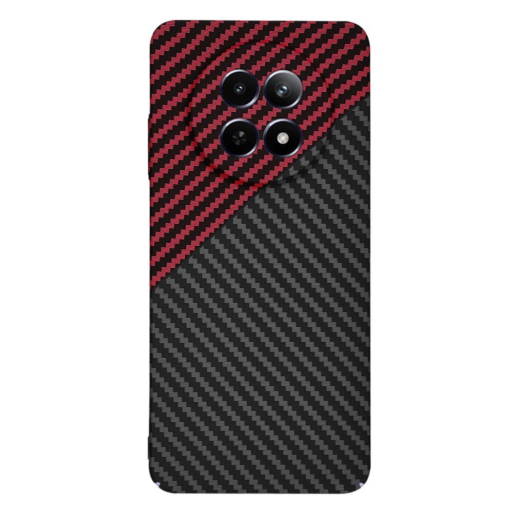 Custodia per Realme 12x / 12, Techsuit, Carbonite FiberShell, Nero Rosso
