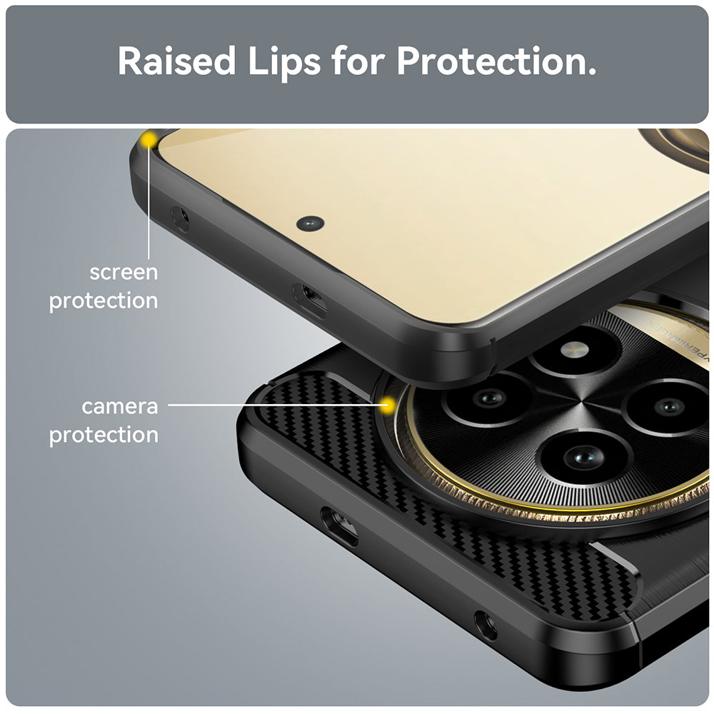 Custodia per Realme 13 Pro / 13 Pro+, Techsuit, Carbonio, Nera