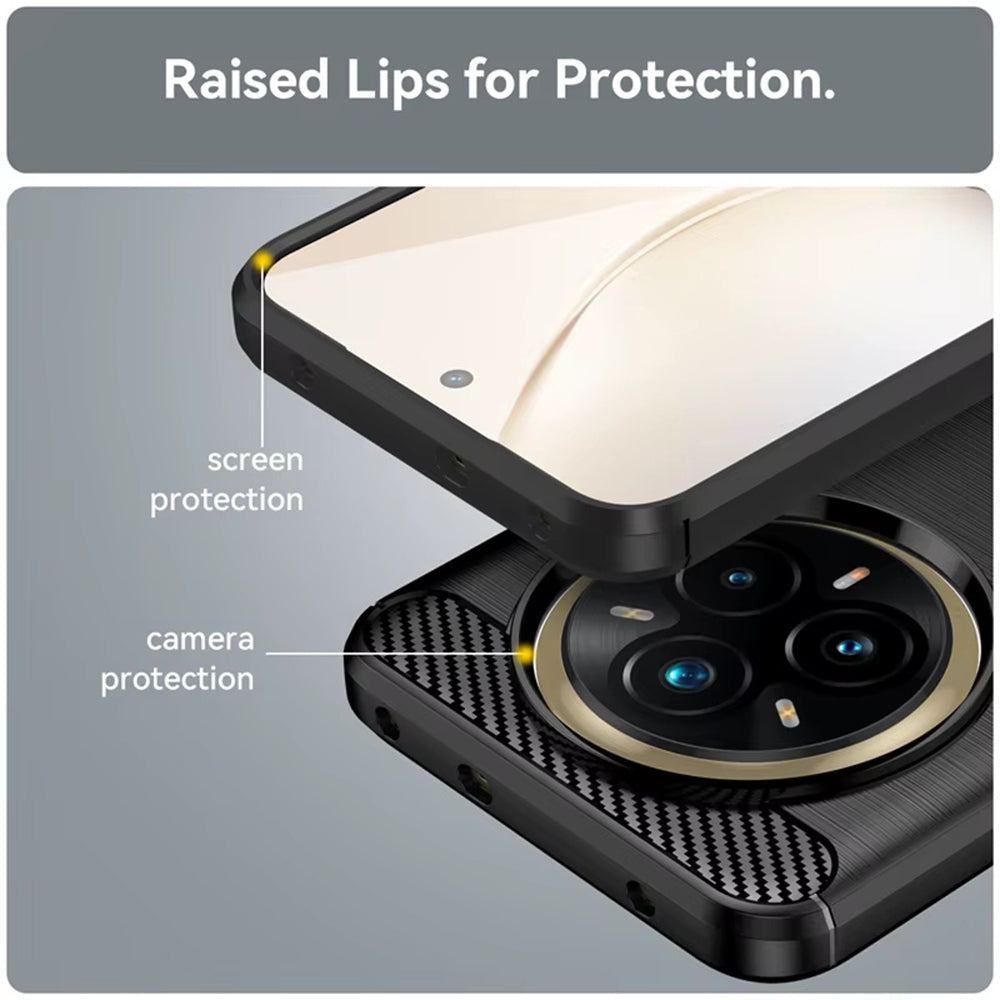 Custodia per Realme 14 Pro+, Techsuit, Carbonio, Nera