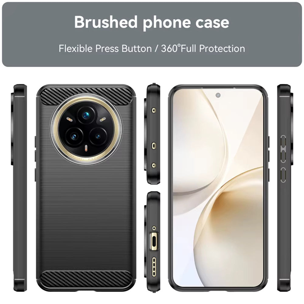 Custodia per Realme 14 Pro+, Techsuit, Carbonio, Nera