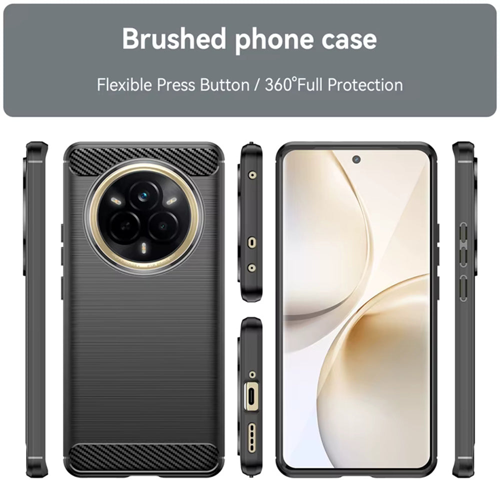 Custodia per Realme 14 Pro, Techsuit, Carbonio, Nera