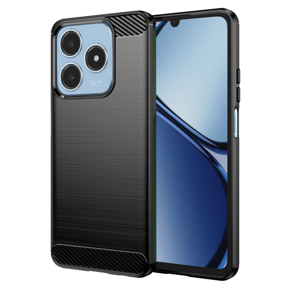 Custodia per Realme C63 / C61, Techsuit, Carbonio, Nera