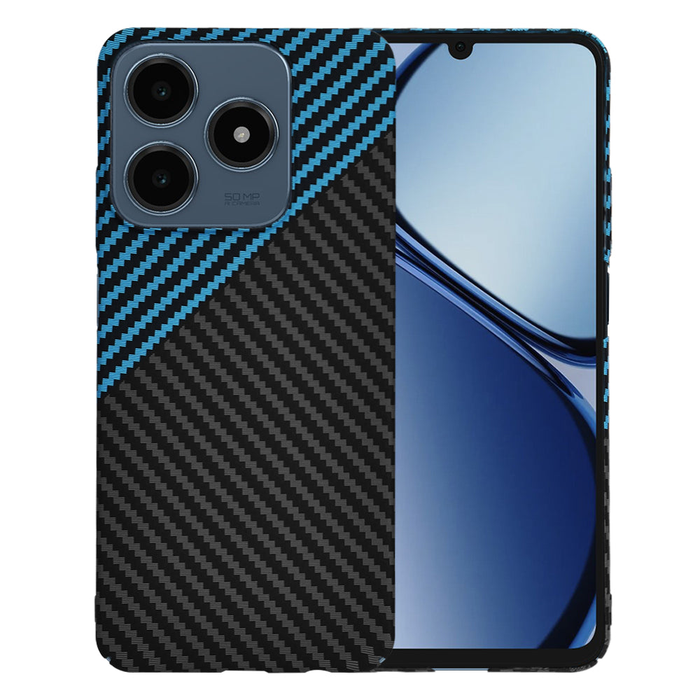 Custodia per Realme C63 / C61, Techsuit, Carbonite FiberShell, Nero Bleu