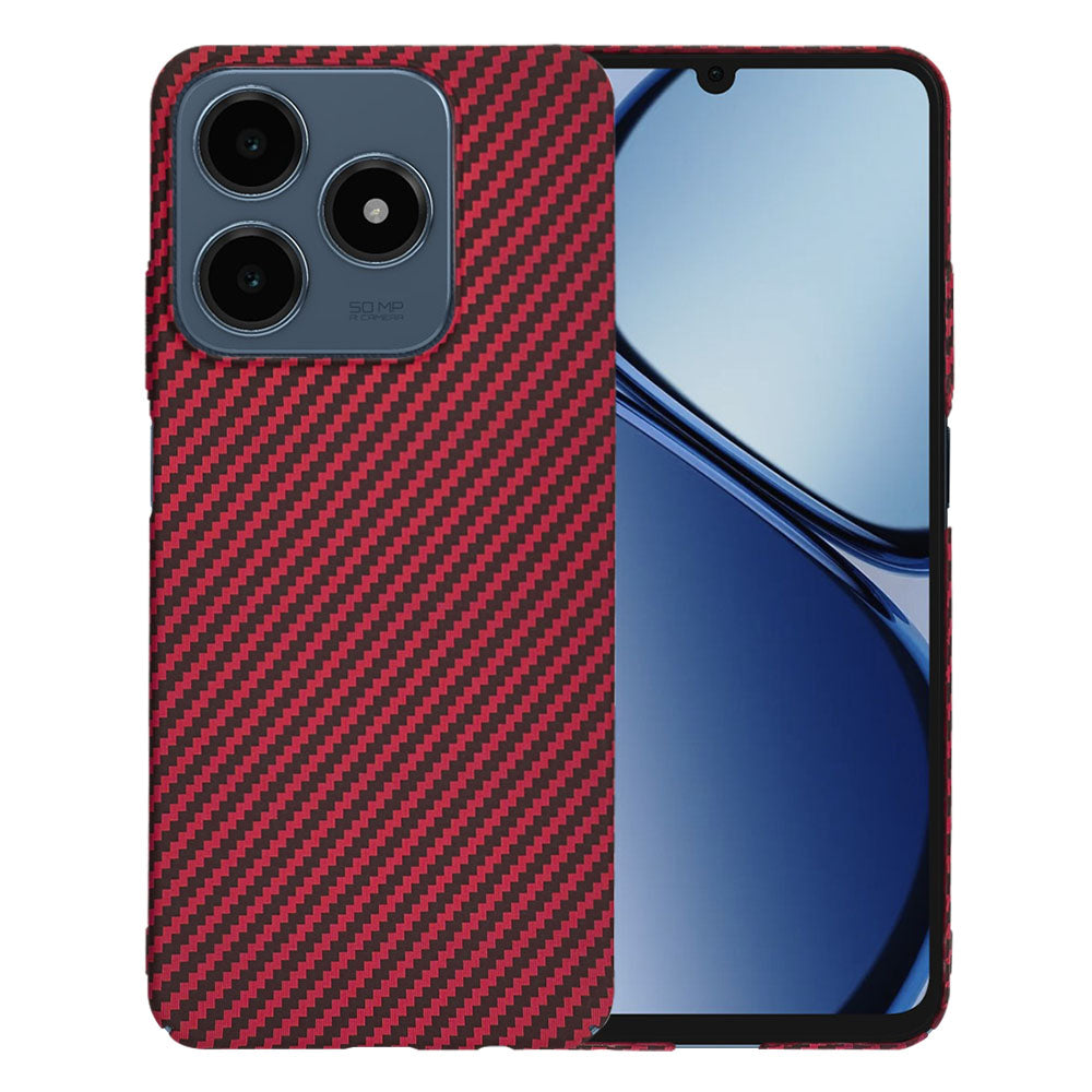 Custodia per Realme C63 / C61, Techsuit, Carbonite FiberShell, Rossa