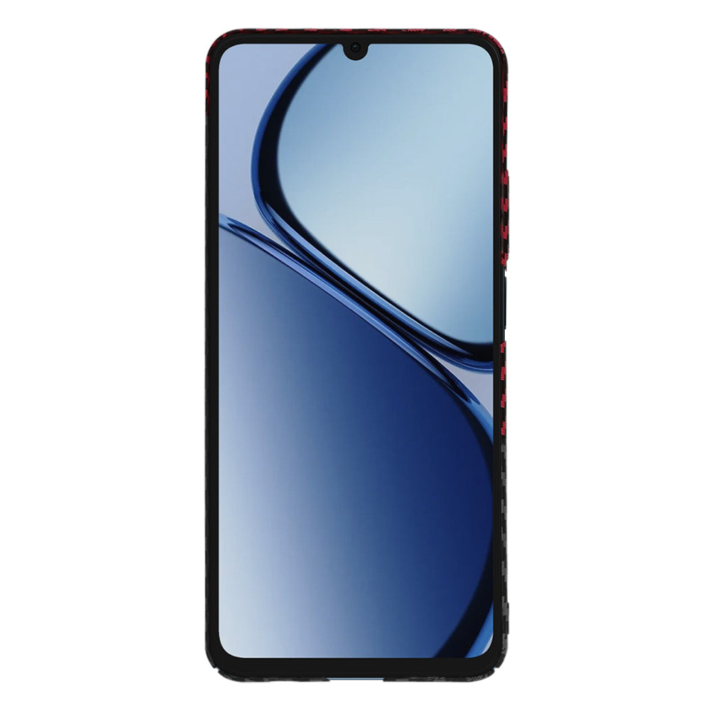 Custodia per Realme C63 / C61, Techsuit, Carbonite FiberShell, Nero Rosso
