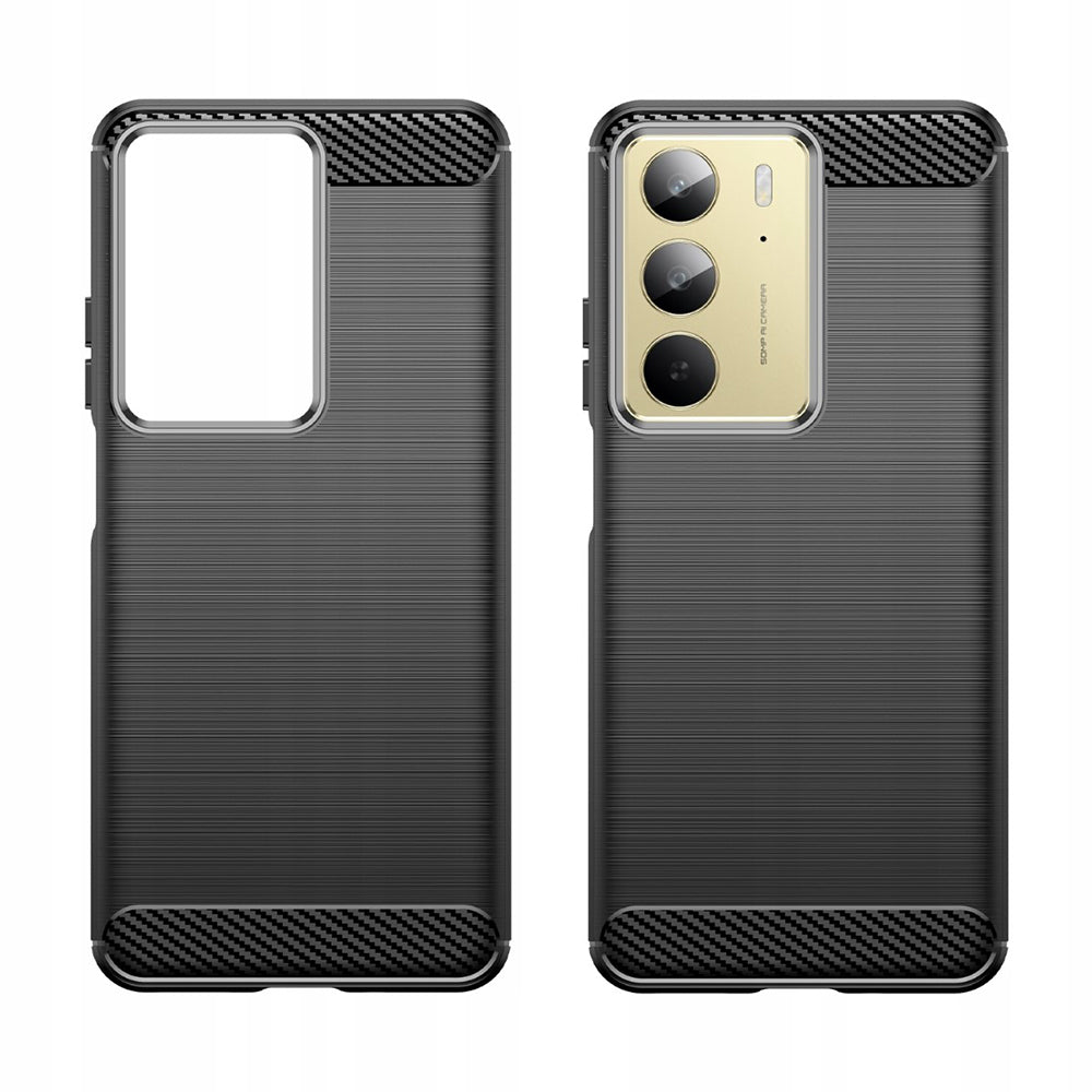 Custodia per Realme C75 5G / 14x, Techsuit, Carbonio, Nera