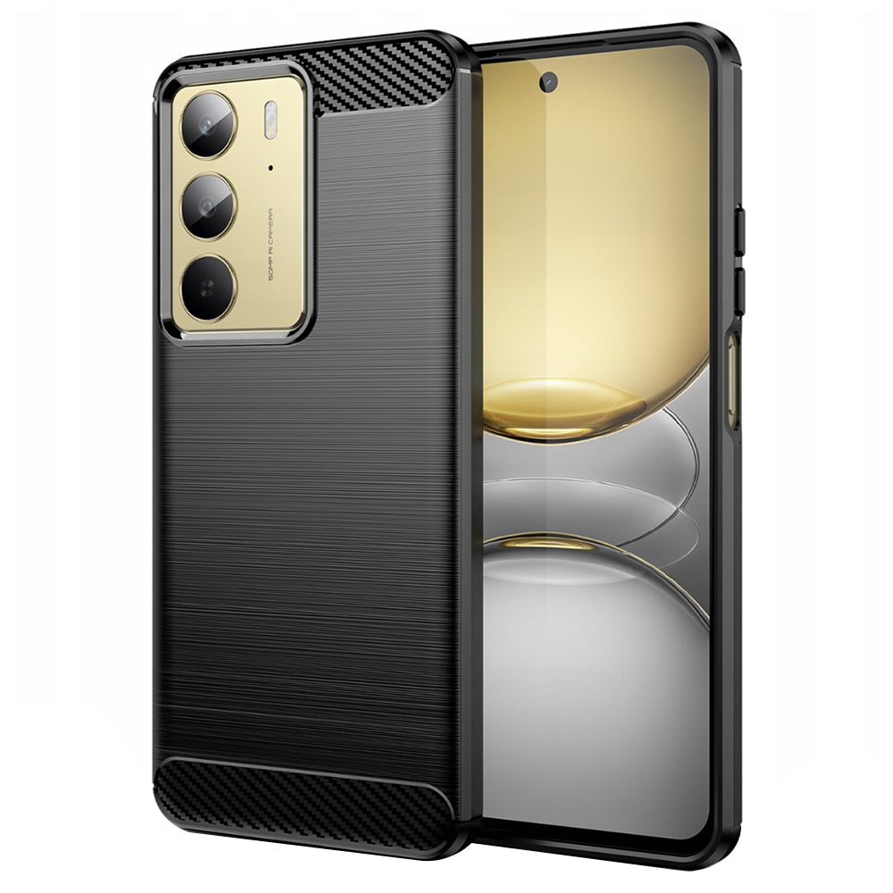 Custodia per Realme C75 5G / 14x, Techsuit, Carbonio, Nera