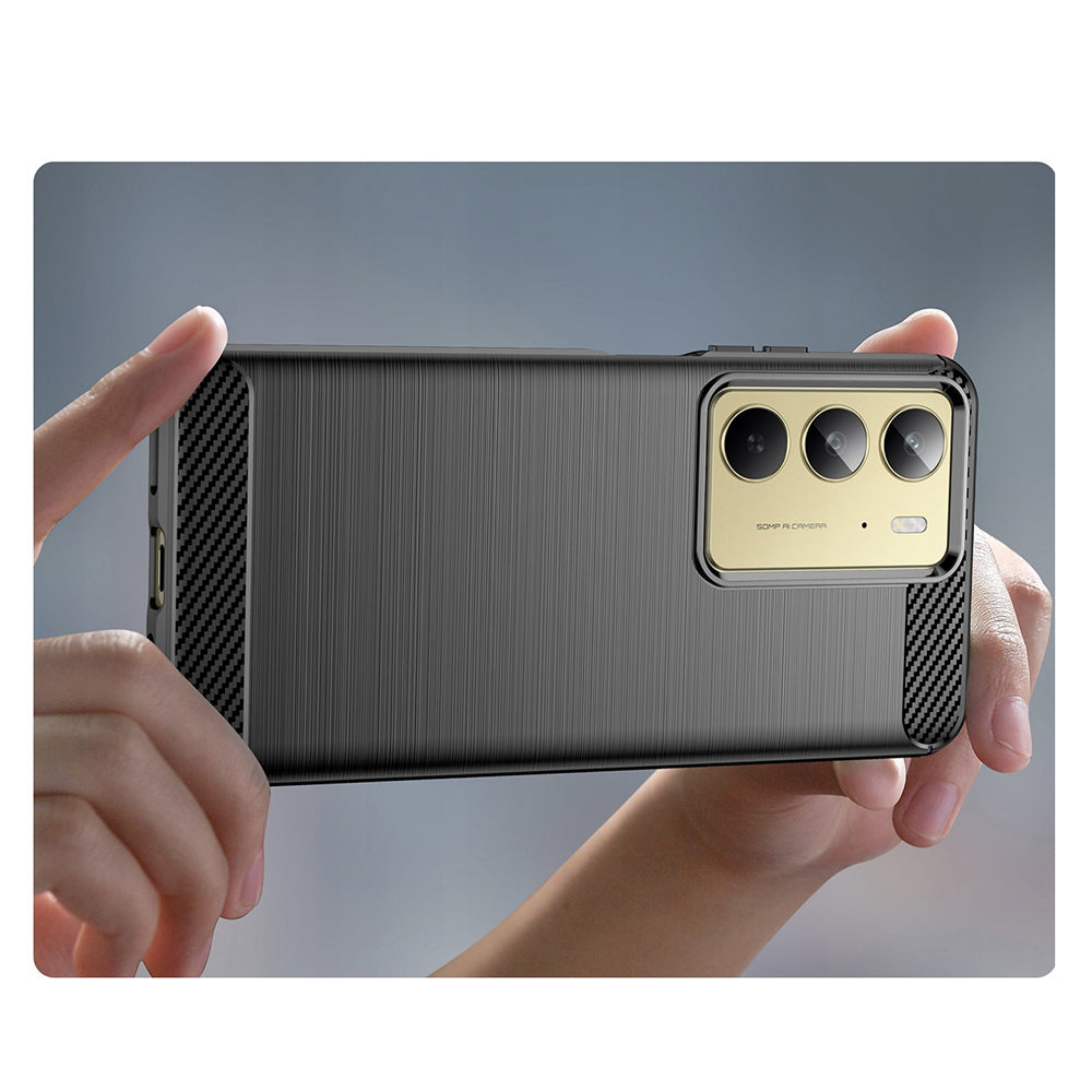 Custodia per Realme C75 5G / 14x, Techsuit, Carbonio, Nera