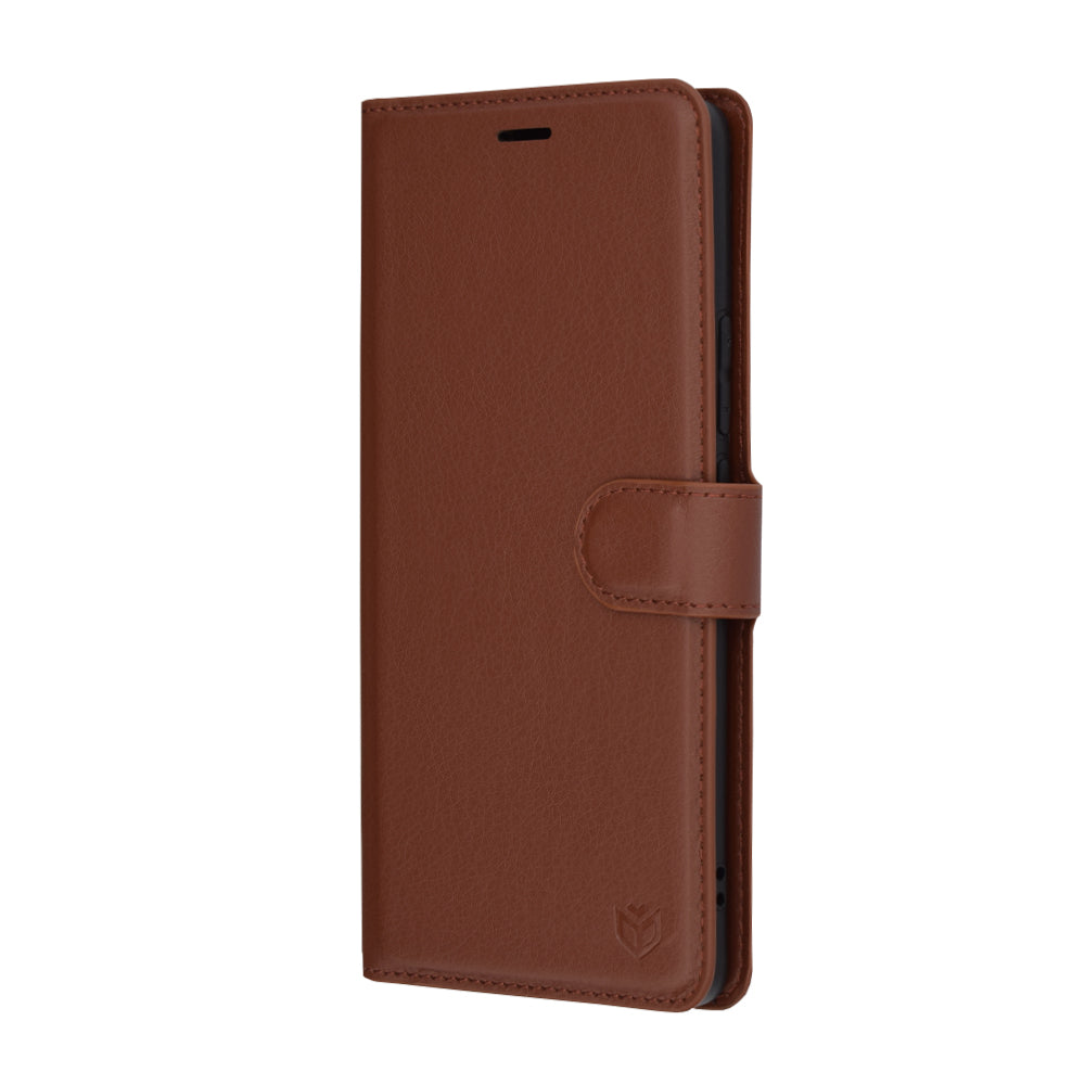 Custodia per Realme GT 6T / GT 6, Techsuit, Leather Folio, Marrone