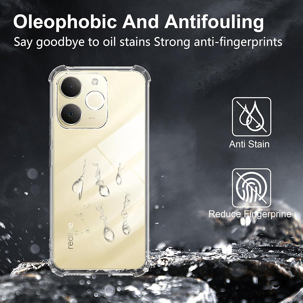 Custodia per Realme Note 70T, Techsuit, Shockproof Clear, Trasparente