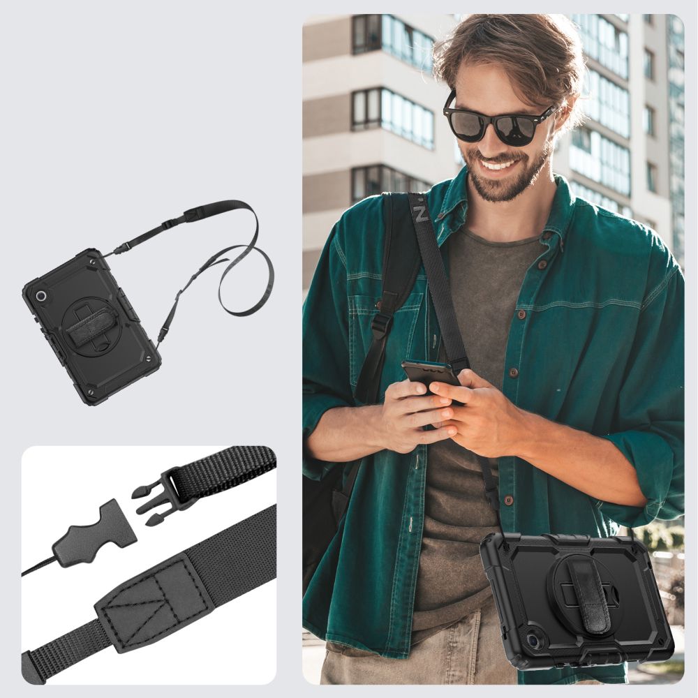 Custodia per Samsung Galaxy Tab A11 / Tab A9, Tech-Protect, Solid360, Nera