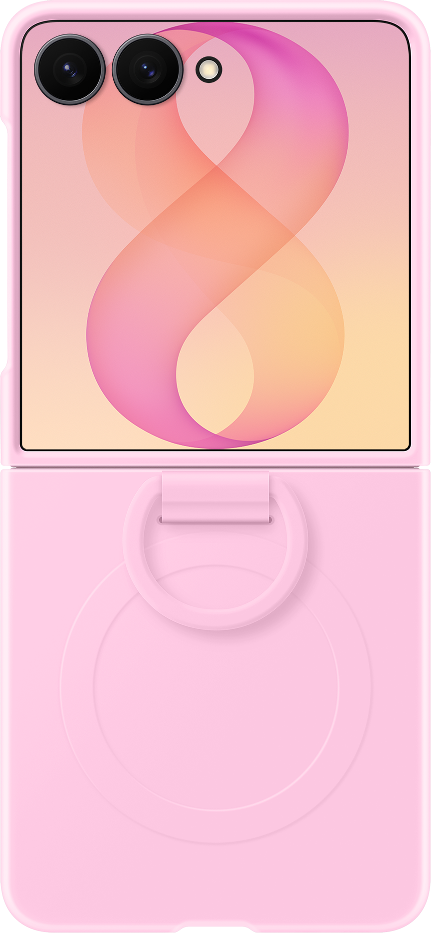 Custodia per Samsung Galaxy Z Flip8 F776, Silicone Ring Magnet, Rosa EF-EF776CVEGWW