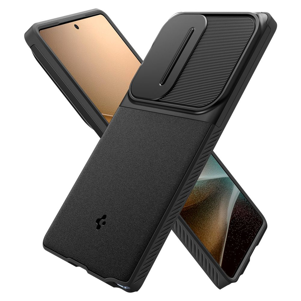 Custodia per Samsung Galaxy S25 Ultra S938, Spigen, OPTIK ARMOR, Nera ACS08969