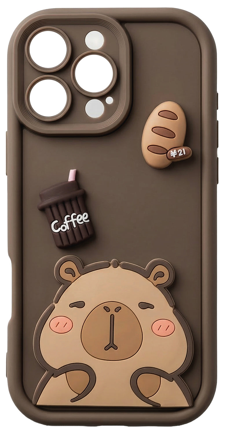 Custodia per Samsung Galaxy S25 Ultra S938, OEM, Ultra Trendy 3D Capybara, Marrone