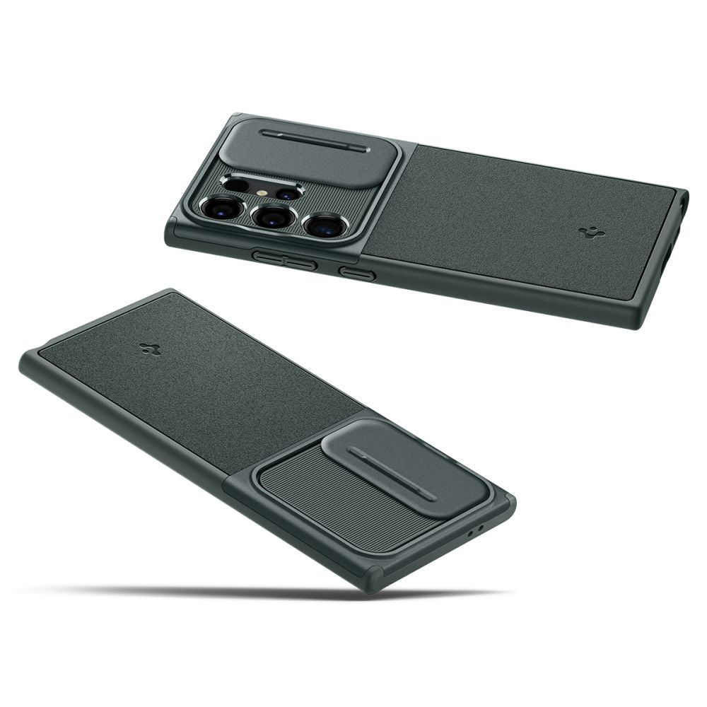 Custodia per Samsung Galaxy S24 Ultra S928, Spigen, OPTIK ARMOR, verde ACS07314