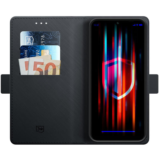 Custodia per Samsung Galaxy A16 5G A166 / A16 4G A165, 3MK, portafoglio, nero
