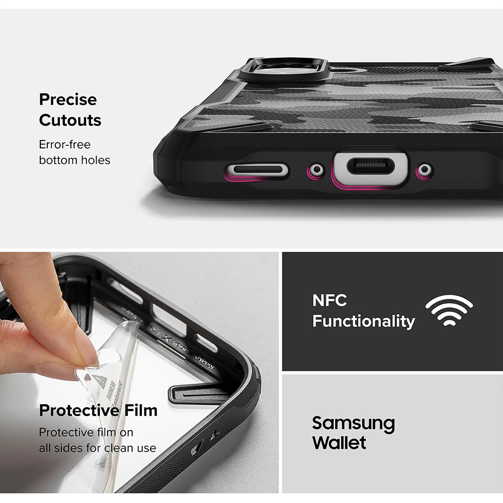 Custodia per Samsung Galaxy A56 A566 / A36 A366, Ringke, Fusion X Camo, Nera