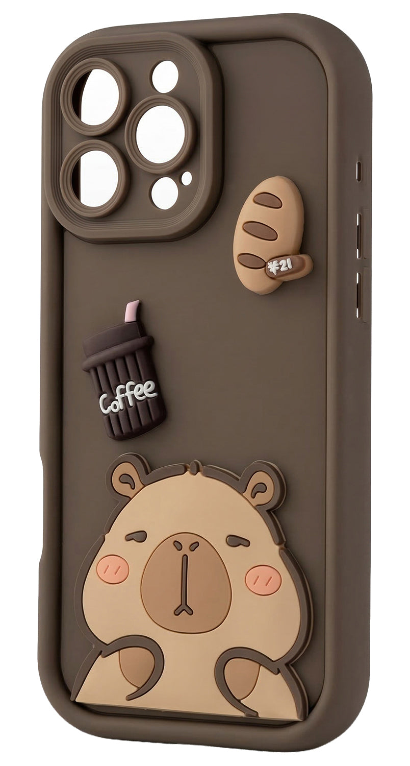 Custodia per Samsung Galaxy S25 Ultra S938, OEM, Ultra Trendy 3D Capybara, Marrone