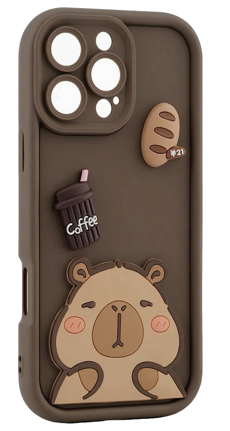 Custodia per Samsung Galaxy S25 Ultra S938, OEM, Ultra Trendy 3D Capybara, Marrone