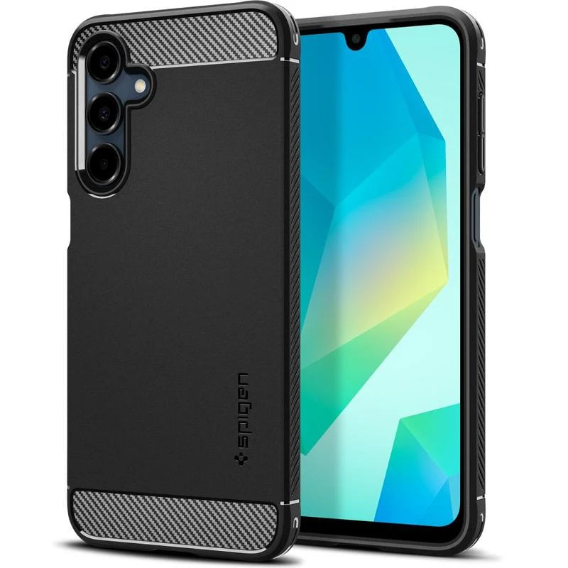 Custodia per Samsung Galaxy A16 5G A166 / A16 4G A165, Spigen, Rugged Armour, Nero ACS08891