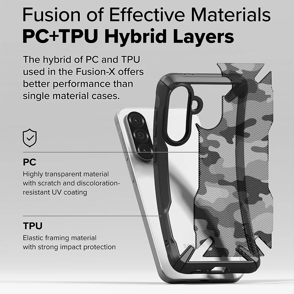 Custodia per Samsung Galaxy A56 A566 / A36 A366, Ringke, Fusion X Camo, Nera