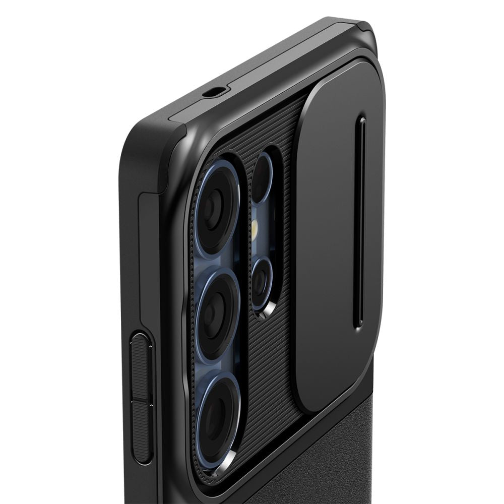 Custodia per Samsung Galaxy S25 Ultra S938, Spigen, OPTIK ARMOR, Nera ACS08969