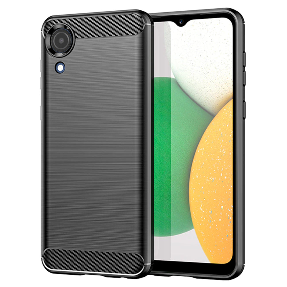 Custodia per Samsung Galaxy A03 Core A032, Techsuit, Carbonio, Nera