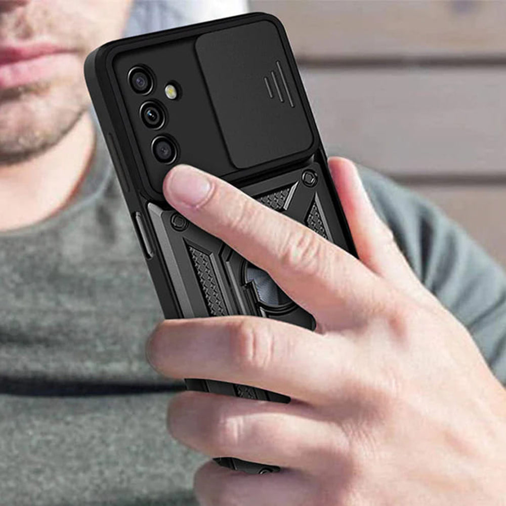 Custodia per Samsung Galaxy A05s A057, Techsuit, CamShield, Nera