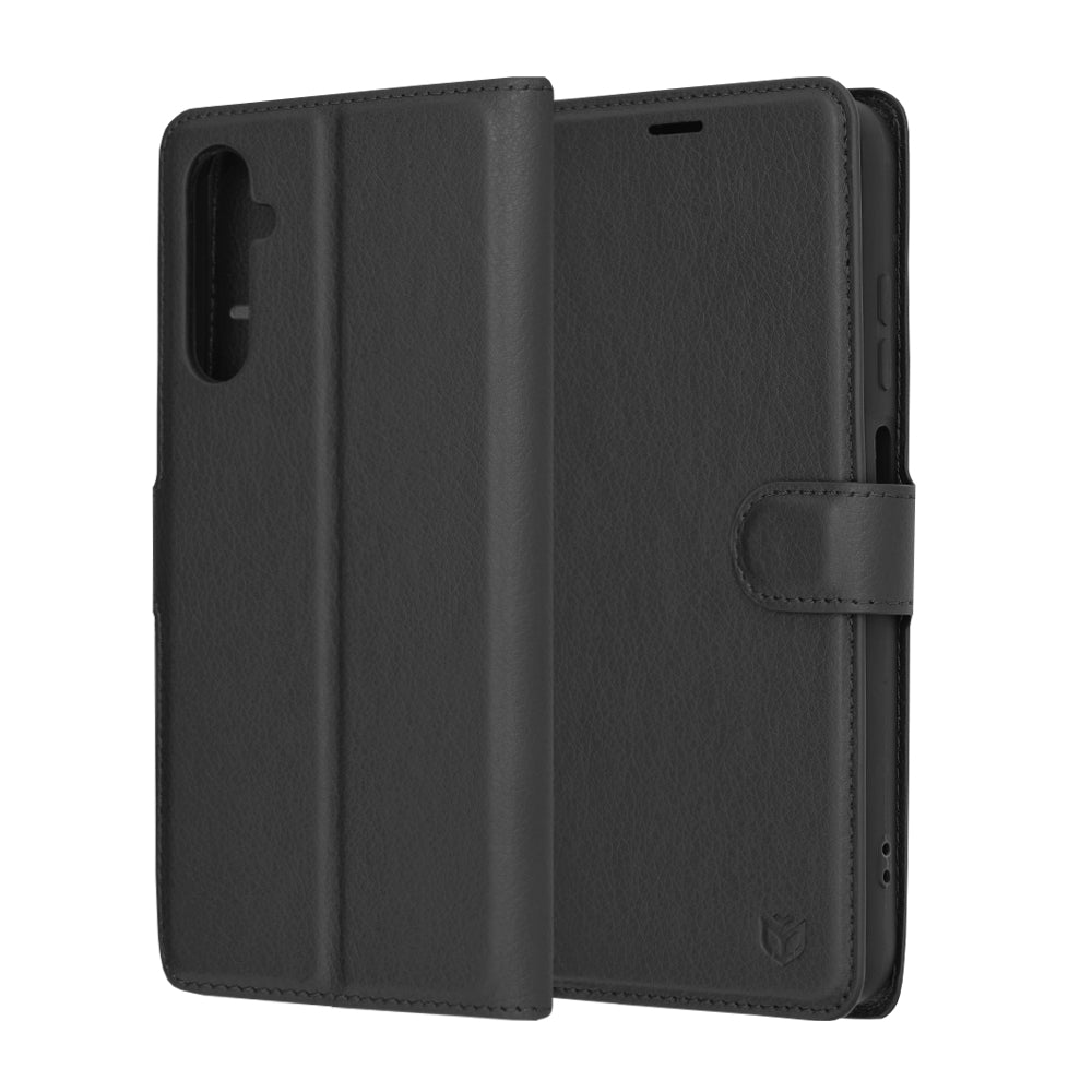 Custodia per Samsung Galaxy A05s A057, Techsuit, Leather Folio, Nera