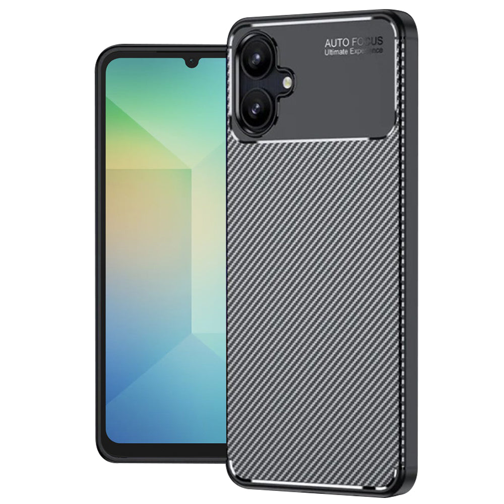 Custodia per Samsung Galaxy A06 A065, Techsuit, CarbonFiber, Nera