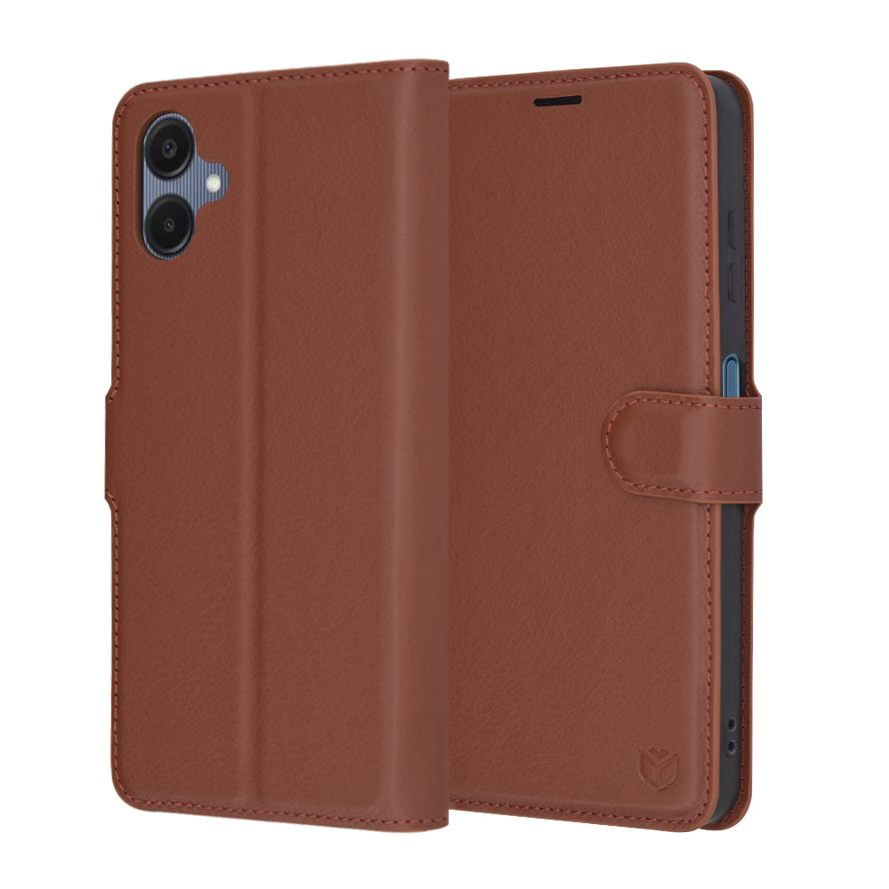 Custodia per Samsung Galaxy A06 A065, Techsuit, Leather Folio, Marrone