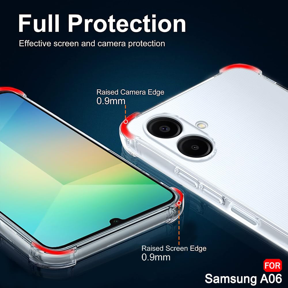 Custodia per Samsung Galaxy A06 A065, Techsuit, Shockproof Clear, Trasparente
