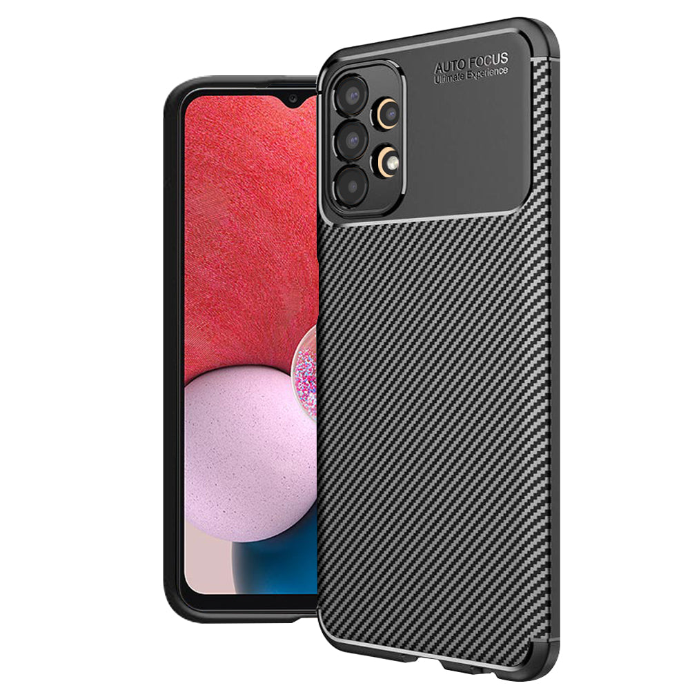 Custodia per Samsung Galaxy A13 A135, Techsuit, CarbonFiber, Nera