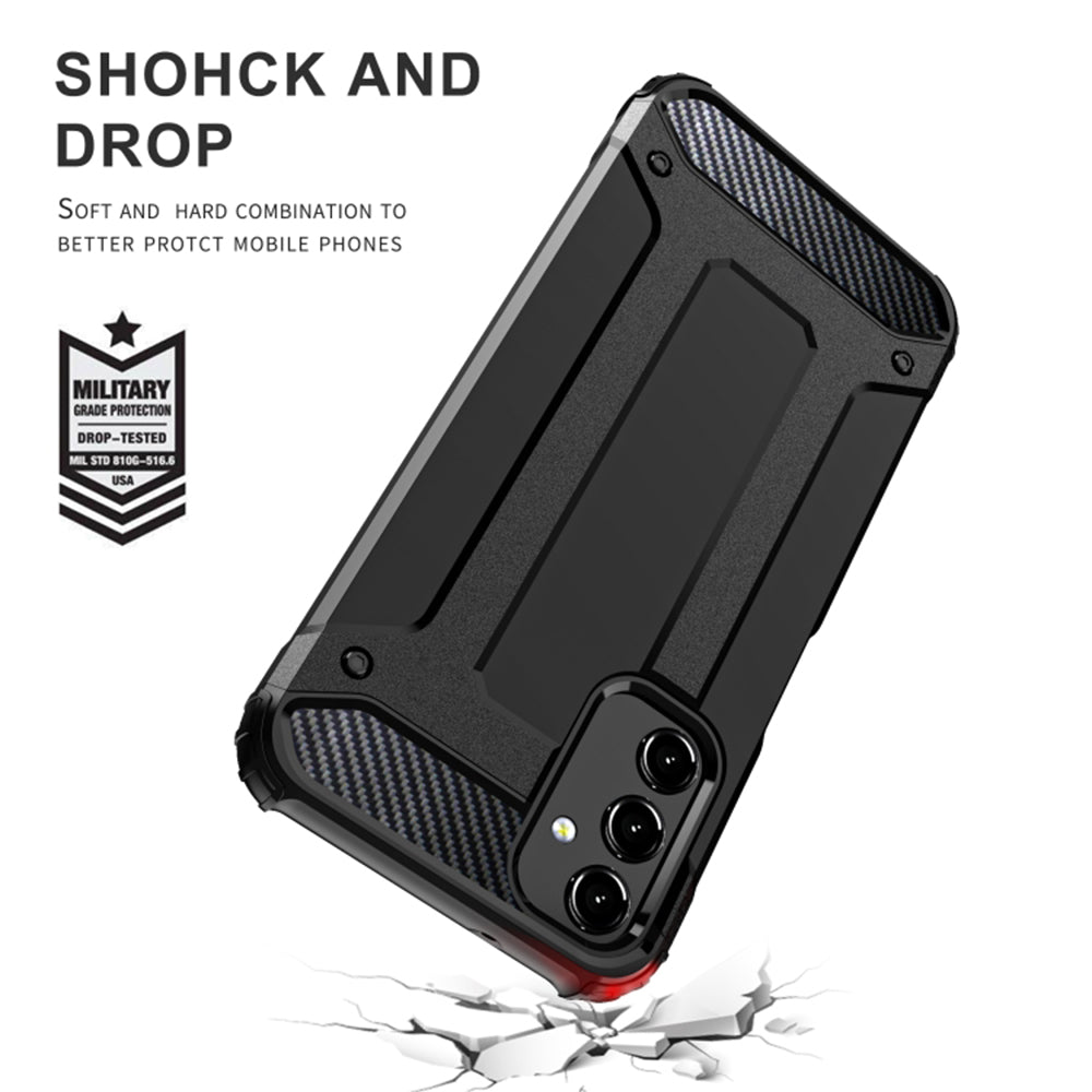 Custodia per Samsung Galaxy A15 5G A156 / A15 A155, Techsuit, Hybrid Armor, Nera