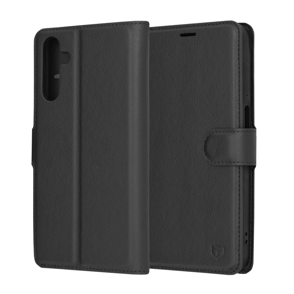 Custodia per Samsung Galaxy A15 5G A156 / A15 A155, Techsuit, Leather Folio, Nera