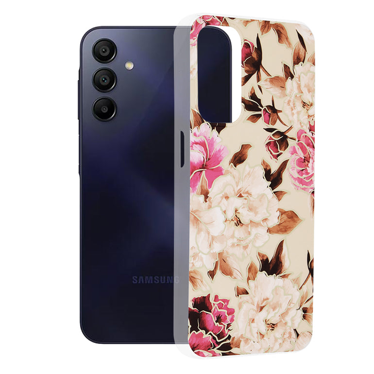 Custodia per Samsung Galaxy A15 5G A156 / A15 A155, Techsuit, Marble, Beige