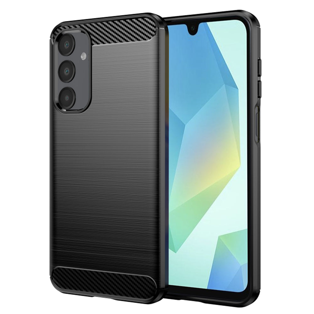 Custodia per Samsung Galaxy A16 5G A166 / A16 4G A165, Techsuit, Carbonio, Nera