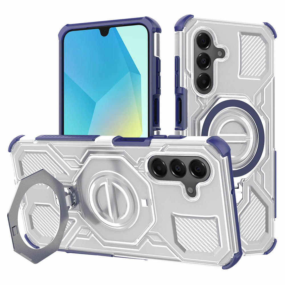Custodia per Samsung Galaxy A16 5G A166 / A16 4G A165, Techsuit, Carbon Shield Pro, Blu